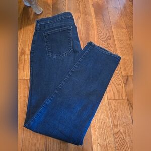 NYDJ Sheri Slim Straight Leg Deep Indigo Jeans Sz 10